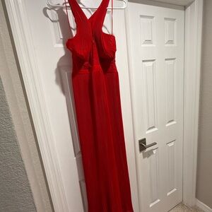Guess Vibrant Red Lace Maxi Dress